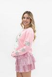 Pastel sequin Santa Patch shirts