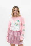 Pastel sequin Santa Patch shirts