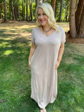 Short Sleeve Pocket Maxi Dress