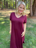 Short Sleeve Pocket Maxi Dress