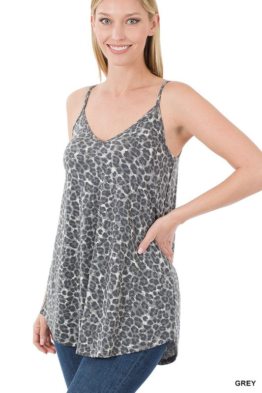 Brown Leopard Spaghetti Strap Cami