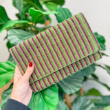 PREORDER: Mardi Gras Stripe Seed Bead Clutch