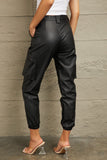 Kancan High Rise Leather Joggers