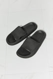 Around Me Open Toe Slide in Black