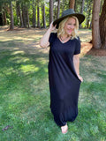 Short Sleeve Pocket Maxi Dress