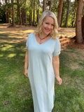 Short Sleeve Pocket Maxi Dress