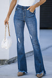 Frayed Tassel Flared Jeans