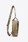 Adjustable Strap Faux Leather Sling Bag