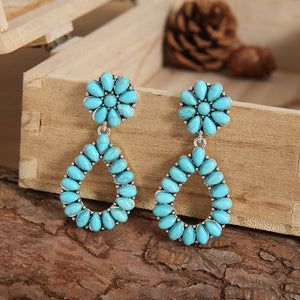 Turquoise Teardrop-Shaped Drop Earrings