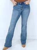 Judy Blue Mid-Rise w/ Raw Hem Bootcut Jeans