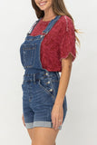 Judy Blue High Waist Destroy & Double Cuff Shorts Overalls