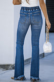 Frayed Tassel Flared Jeans