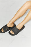 Around Me Open Toe Slide in Black