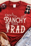 KINDA RANCHY KINDA RAD Cactus Print Graphic T Shirt