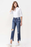 High Rise Crop Straight Leg Jeans