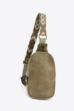 Adjustable Strap Faux Leather Sling Bag