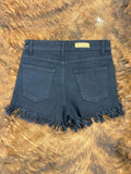 Mid Rise Frayed Hem Shorts