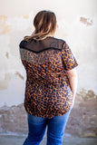 Leopard Short Sleeve With Chain Fringe Shirt