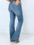 Judy Blue Mid-Rise w/ Raw Hem Bootcut Jeans