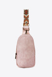 Adjustable Strap Faux Leather Sling Bag