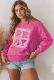 Rose Mineral Wash PRAY Leopard Sweatshirt