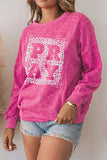 Rose Mineral Wash PRAY Leopard Sweatshirt