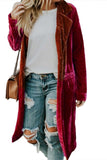 Retro Velvet Long Sleeve Pocket Coat