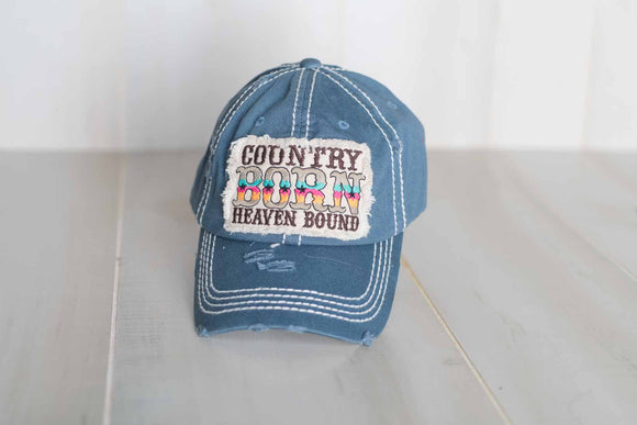 Baseball Cap Country Born Heaven Bound