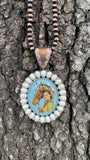 CONCHO COWGIRL & HORSE NECKLACE