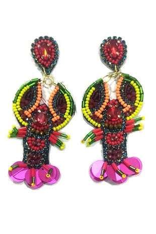 Colorful Crawfish Earrings