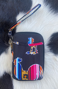 Serape Roosters Wristlet