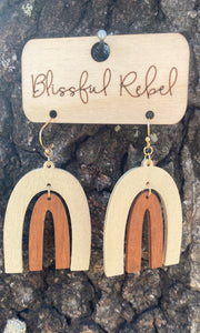 Wooden Rainbow Earrings