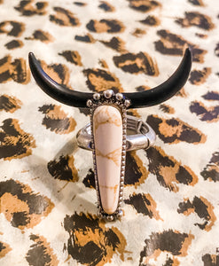 Longhorn Ivory Stone Ring