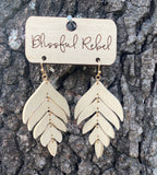 Wooden Leaf Earrings