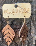 Wooden Leaf Earrings