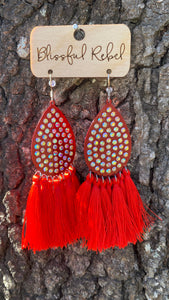 Teardrop Bling Fringe Earrings