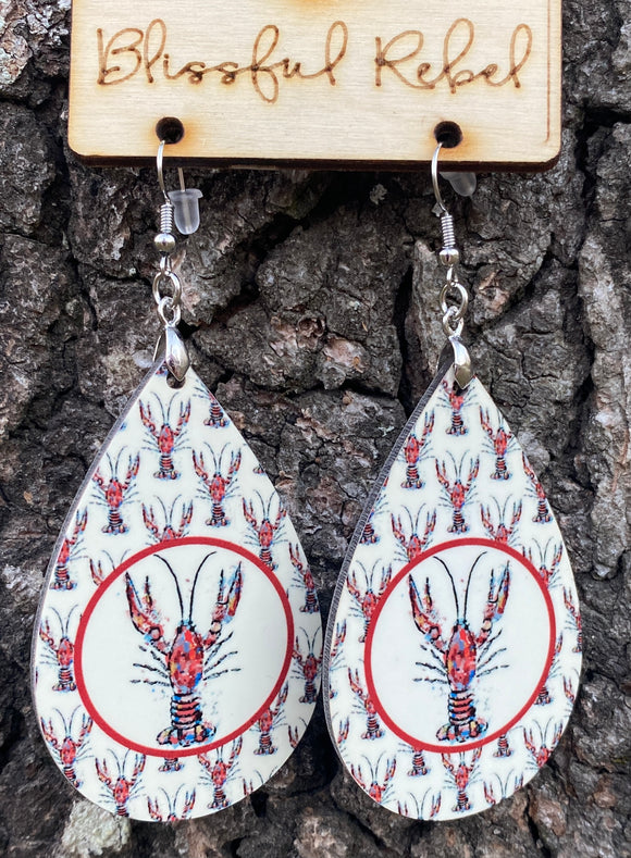 Tear Drop Crawfish Earrings