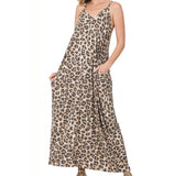 Leopard V Neck Maxi Dress