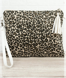 Leopard  "Larisa" Tassel Crossbody Clutch