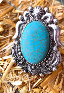 Glam Turquoise Ajustable Ring