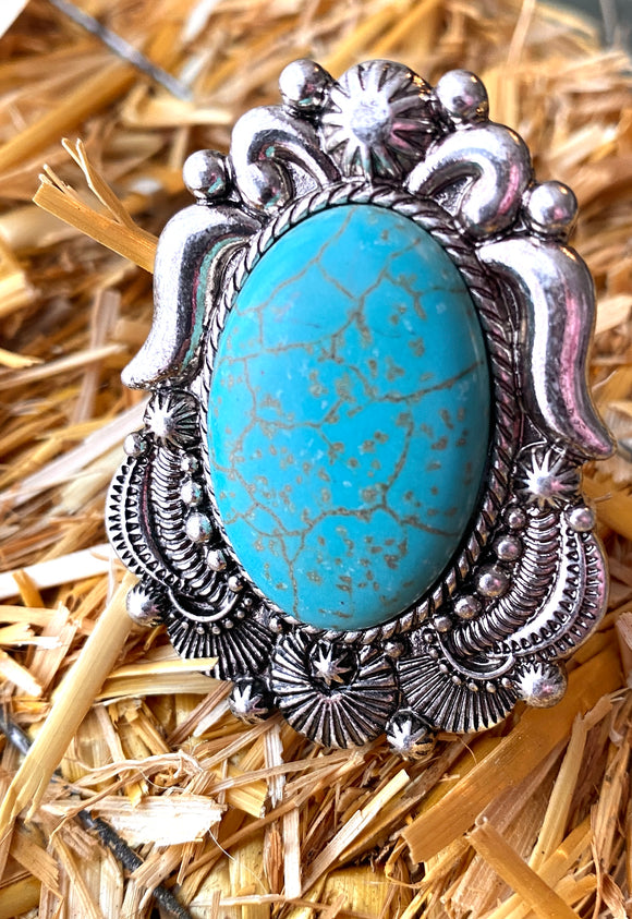 Glam Turquoise Ajustable Ring