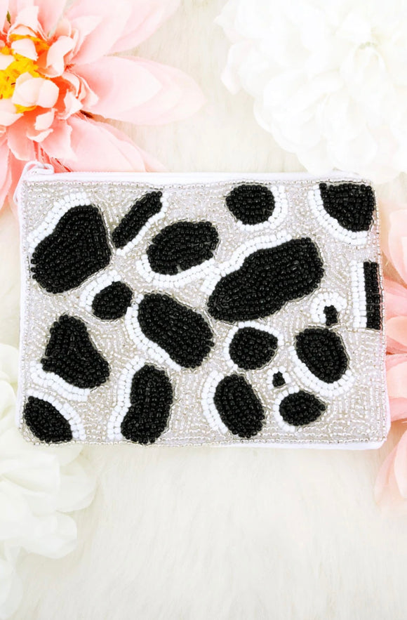 Cow Print seed Coin Purse