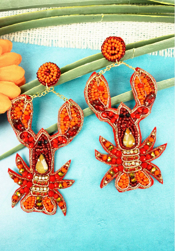 Jeweled Crawfish Earrings