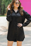 Black Leopard Tunic Dress