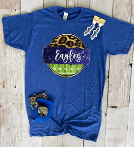 School Spirit Football Field Graphic T-Shirt