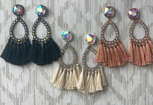 SM Teardrop Bling Fringe Earrings