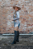 Silver Sequin long sleeve Dress