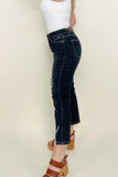 Judy Blue Mid-Rise With Destroy Hem Crop Straight Jeans