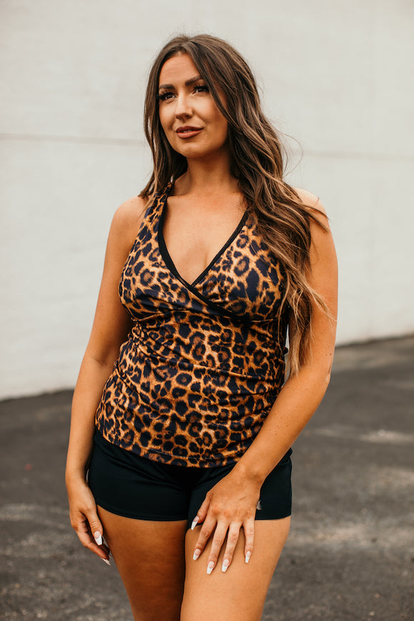 Leopard Mesh Detail Tank