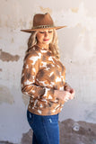 Cowhide Cropped Neck Top